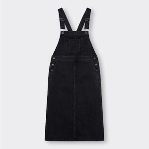 BLACK DENIM OVERALL PINAFORE DRESS 🧷